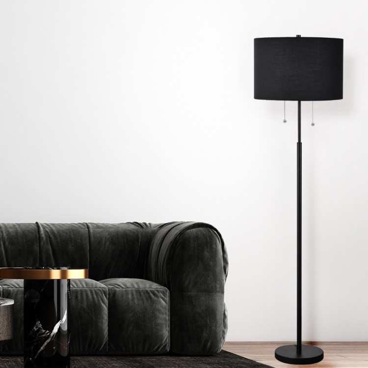 Czarna lampa stojąca Fogo
